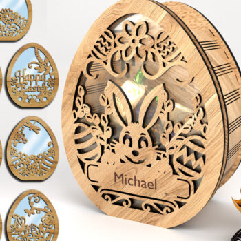 Intra απο ξύλο plywood 3mm-4mm πάχος - Σετ Πασχαλινές θήκες για καραμέλα Δίασταση 5x5 cm INTRAFABR-116411003 - Image 1