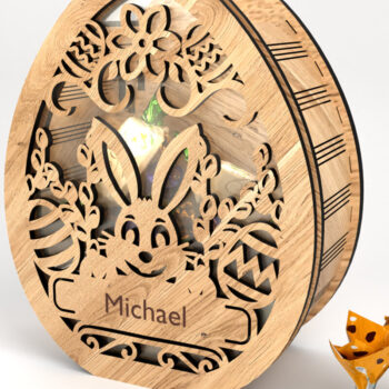 Intra απο ξύλο plywood 3mm-4mm πάχος - Σετ Πασχαλινές θήκες για καραμέλα Δίασταση 5x5 cm INTRAFABR-116411003 - Image 9