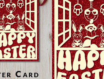 Intra απο ξύλο plywood 3mm-4mm πάχος - Πασχαλινή κάρτα Paper Cut  Πακέτο σχεδίου Δίασταση 15x15 cm INTRAFABR-64118963 - Image 4