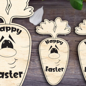 Intra απο ξύλο plywood 3mm-4mm πάχος - Πασχαλινό καρότο Δίασταση 20x20 cm INTRAFABR-30064206 - Image 1