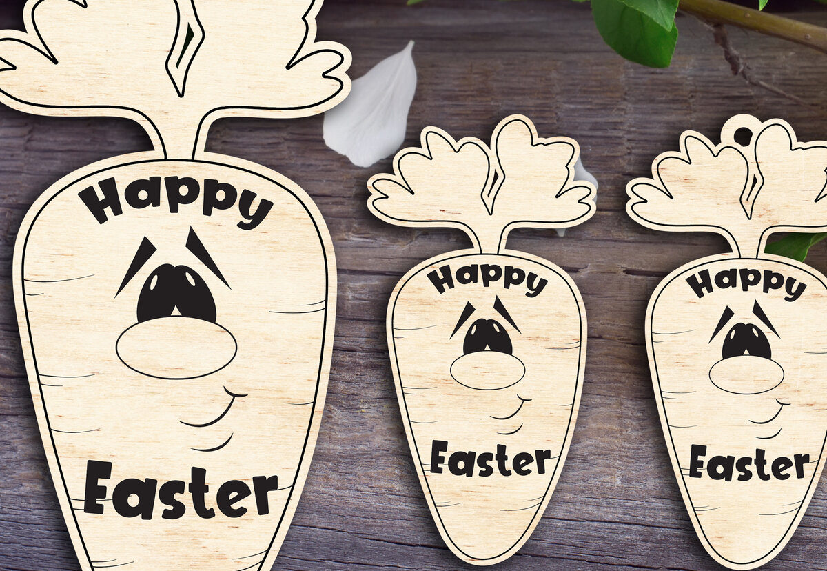 Intra απο ξύλο plywood 3mm-4mm πάχος - Πασχαλινό καρότο Δίασταση 20x20 cm INTRAFABR-30064206