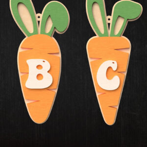 Intra απο ξύλο plywood 3mm-4mm πάχος - Πασχαλινό καρότο αλφάβητο στολίδι  Δίασταση 6x6 cm INTRAFABR-115518630