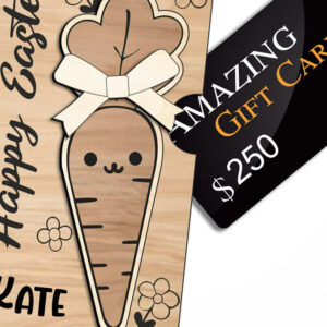 Intra απο ξύλο plywood 3mm-4mm πάχος - Πασχαλινό καρότο δωροκάρτας Κάτοχος χρημάτων  Δίασταση 15x15 cm INTRAFABR-114156009