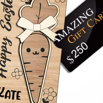 Intra απο ξύλο plywood 3mm-4mm πάχος - Πασχαλινό καρότο δωροκάρτας Κάτοχος χρημάτων  Δίασταση 15x15 cm INTRAFABR-114156009 - Image 1