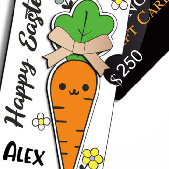 Intra απο ξύλο plywood 3mm-4mm πάχος - Πασχαλινό καρότο δωροκάρτας Κάτοχος χρημάτων  Δίασταση 15x15 cm INTRAFABR-114156009 - Image 3