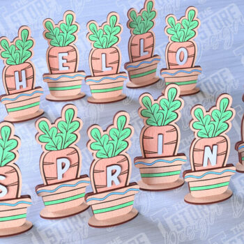 Intra απο ξύλο plywood 3mm-4mm πάχος - Πασχαλινά καρότα | Σχέδιο κοπής με λέιζερ Δίασταση 15x15 cm INTRAFABR-90448952 - Image 1