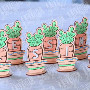 Intra απο ξύλο plywood 3mm-4mm πάχος - Πασχαλινά καρότα | Σχέδιο κοπής με λέιζερ Δίασταση 15x15 cm INTRAFABR-90448969 - Image 1