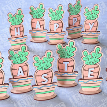 Intra απο ξύλο plywood 3mm-4mm πάχος - Πασχαλινά καρότα | Σχέδιο κοπής με λέιζερ Δίασταση 15x15 cm INTRAFABR-90448984 - Image 1