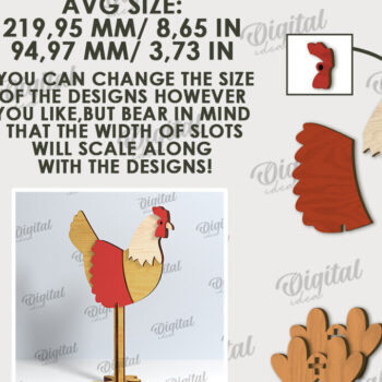 Intra απο ξύλο plywood 3mm-4mm πάχος -  Πασχαλινή γκόμενα. Πασχαλινός χαρακτήρας Δίασταση 15x15 cm INTRAFABR-115832969 - Image 2