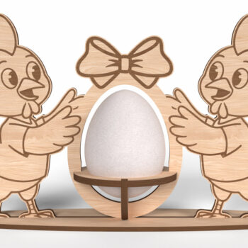 Intra απο ξύλο plywood 3mm-4mm πάχος - Πασχαλινή Αυγοθήκη Κοτόπουλου   Δίασταση 6x6 cm INTRAFABR-116998509 - Image 1