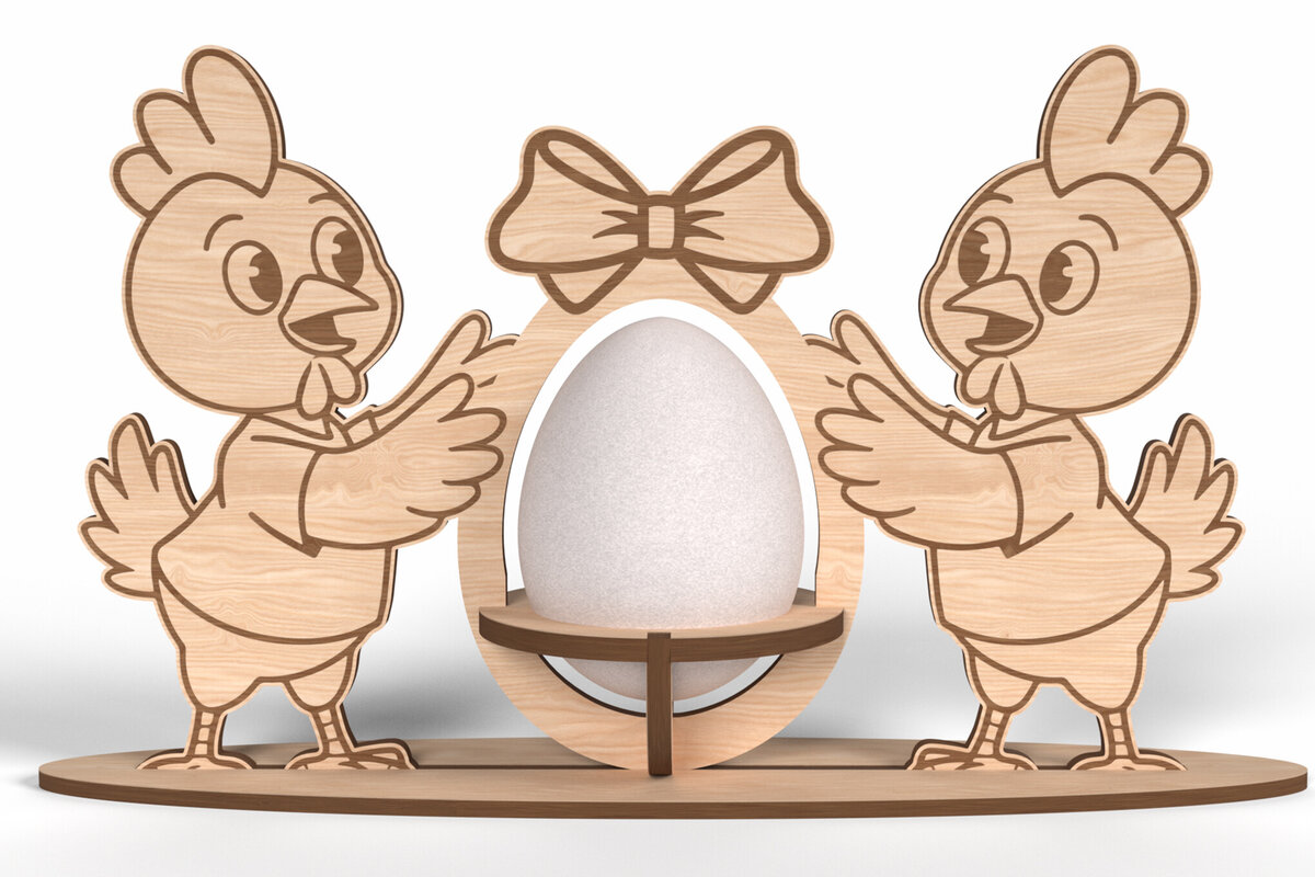 Intra απο ξύλο plywood 3mm-4mm πάχος - Πασχαλινή Αυγοθήκη Κοτόπουλου   Δίασταση 6x6 cm INTRAFABR-116998509