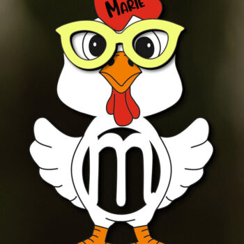 Intra απο ξύλο plywood 3mm-4mm πάχος - Πασχαλινό κοτόπουλο Γιορτινό γράμμα M Καλάθι Δίασταση 6x6 cm INTRAFABR-113946140 - Image 1