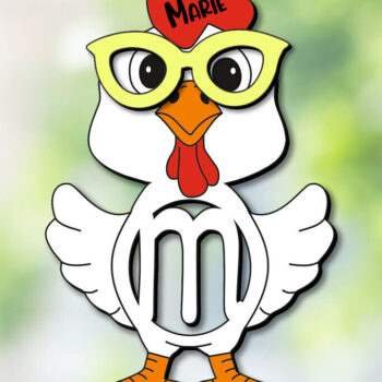 Intra απο ξύλο plywood 3mm-4mm πάχος - Πασχαλινό κοτόπουλο Γιορτινό γράμμα M Καλάθι Δίασταση 6x6 cm INTRAFABR-113946140 - Image 2