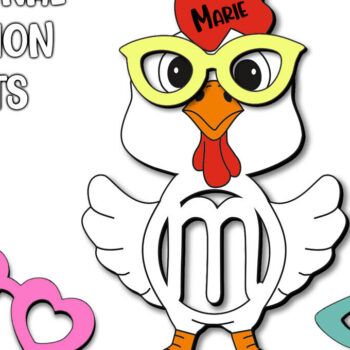 Intra απο ξύλο plywood 3mm-4mm πάχος - Πασχαλινό κοτόπουλο Γιορτινό γράμμα M Καλάθι Δίασταση 6x6 cm INTRAFABR-113946140 - Image 3