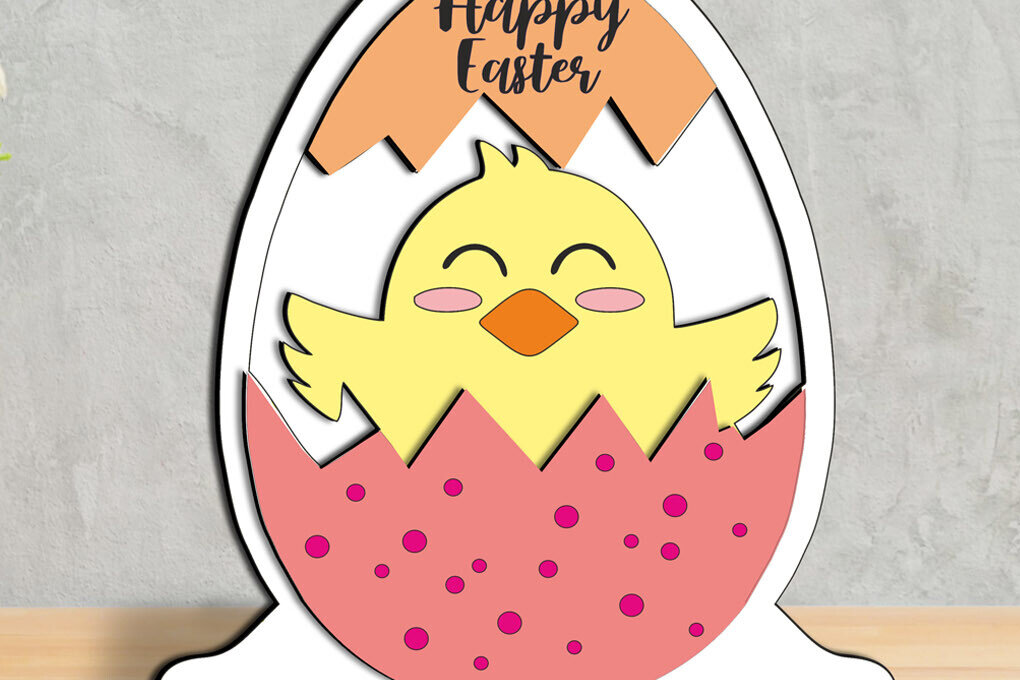 Intra απο ξύλο plywood 3mm-4mm πάχος - Πασχαλινή διακόσμηση σπιτιού με κοτόπουλο  Egg Δίασταση 15x15 cm INTRAFABR-118958047