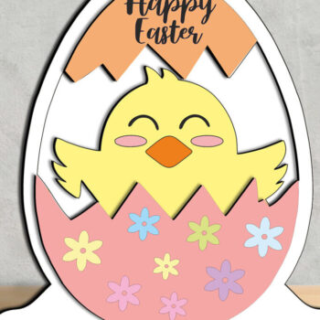 Intra απο ξύλο plywood 3mm-4mm πάχος - Πασχαλινή διακόσμηση σπιτιού με κοτόπουλο  Egg Δίασταση 15x15 cm INTRAFABR-118958047 - Image 2