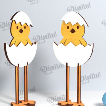 Intra απο ξύλο plywood 3mm-4mm πάχος - Πασχαλινό κοτόπουλο LaserCut. Πασχαλινός χαρακτήρας Δίασταση 15x15 cm INTRAFABR-115832040 - Image 1