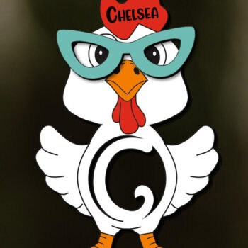 Intra απο ξύλο plywood 3mm-4mm πάχος - Πασχαλινό κοτόπουλο Γράμμα Γ Καλάθι Ετικέτα ονόματος Δίασταση 6x6 cm INTRAFABR-113924147 - Image 2