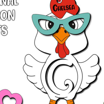 Intra απο ξύλο plywood 3mm-4mm πάχος - Πασχαλινό κοτόπουλο Γράμμα Γ Καλάθι Ετικέτα ονόματος Δίασταση 6x6 cm INTRAFABR-113924147 - Image 3