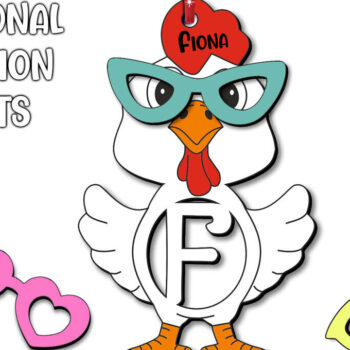 Intra απο ξύλο plywood 3mm-4mm πάχος - Πασχαλινό κοτόπουλο γράμμα F Καλάθι Ετικέτα ονόματος Δίασταση 6x6 cm INTRAFABR-113938587 - Image 3