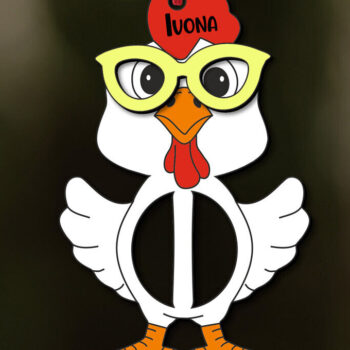 Intra απο ξύλο plywood 3mm-4mm πάχος - Πασχαλινό Κοτόπουλο Γράμμα Ι Καλάθι Ετικέτα ονόματος Δίασταση 6x6 cm INTRAFABR-113940530 - Image 2