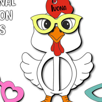 Intra απο ξύλο plywood 3mm-4mm πάχος - Πασχαλινό Κοτόπουλο Γράμμα Ι Καλάθι Ετικέτα ονόματος Δίασταση 6x6 cm INTRAFABR-113940530 - Image 3