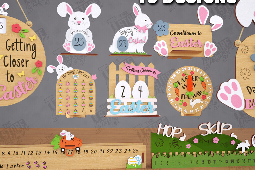 Intra απο ξύλο plywood 3mm-4mm πάχος - Πασχαλινό Πακέτο αντίστροφης μέτρησης |Ημερολόγιο Πάσχα Δίασταση 15x15 cm INTRAFABR-116903496