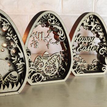 Intra απο ξύλο plywood 3mm-4mm πάχος - Πασχαλινά κομμένα αρχεία Δίασταση 3x15 cm INTRAFABR-8948360 - Image 1