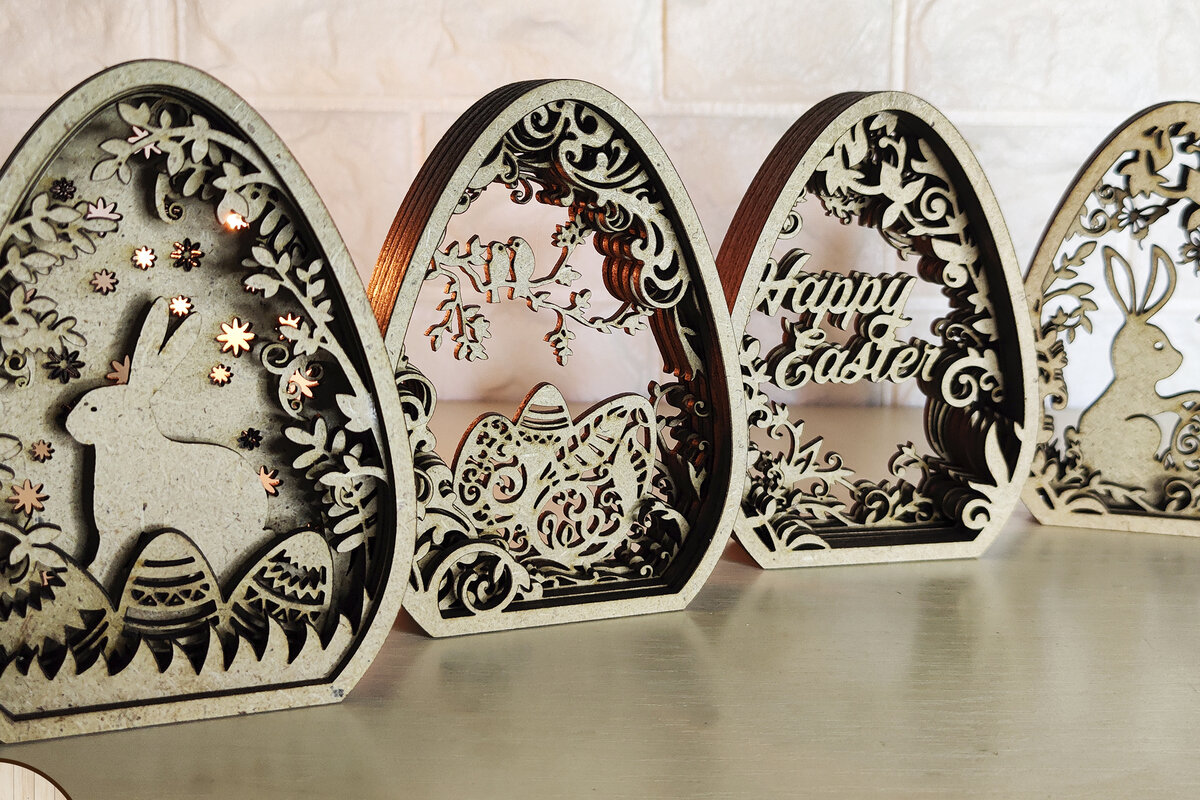 Intra απο ξύλο plywood 3mm-4mm πάχος - Πασχαλινά κομμένα αρχεία Δίασταση 3x15 cm INTRAFABR-8948360