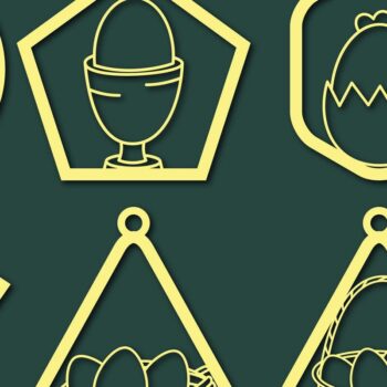 Intra απο ξύλο plywood 3mm-4mm πάχος - Πασχαλινό Σκουλαρίκι  Πακέτο κοπής με λέιζερ Δίασταση 3x3 cm INTRAFABR-65518608 - Image 1