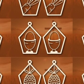 Intra απο ξύλο plywood 3mm-4mm πάχος - Σκουλαρίκια για την Ημέρα του Πάσχα Πακέτο  Cut Laser Δίασταση 3x3 cm INTRAFABR-78080099 - Image 1