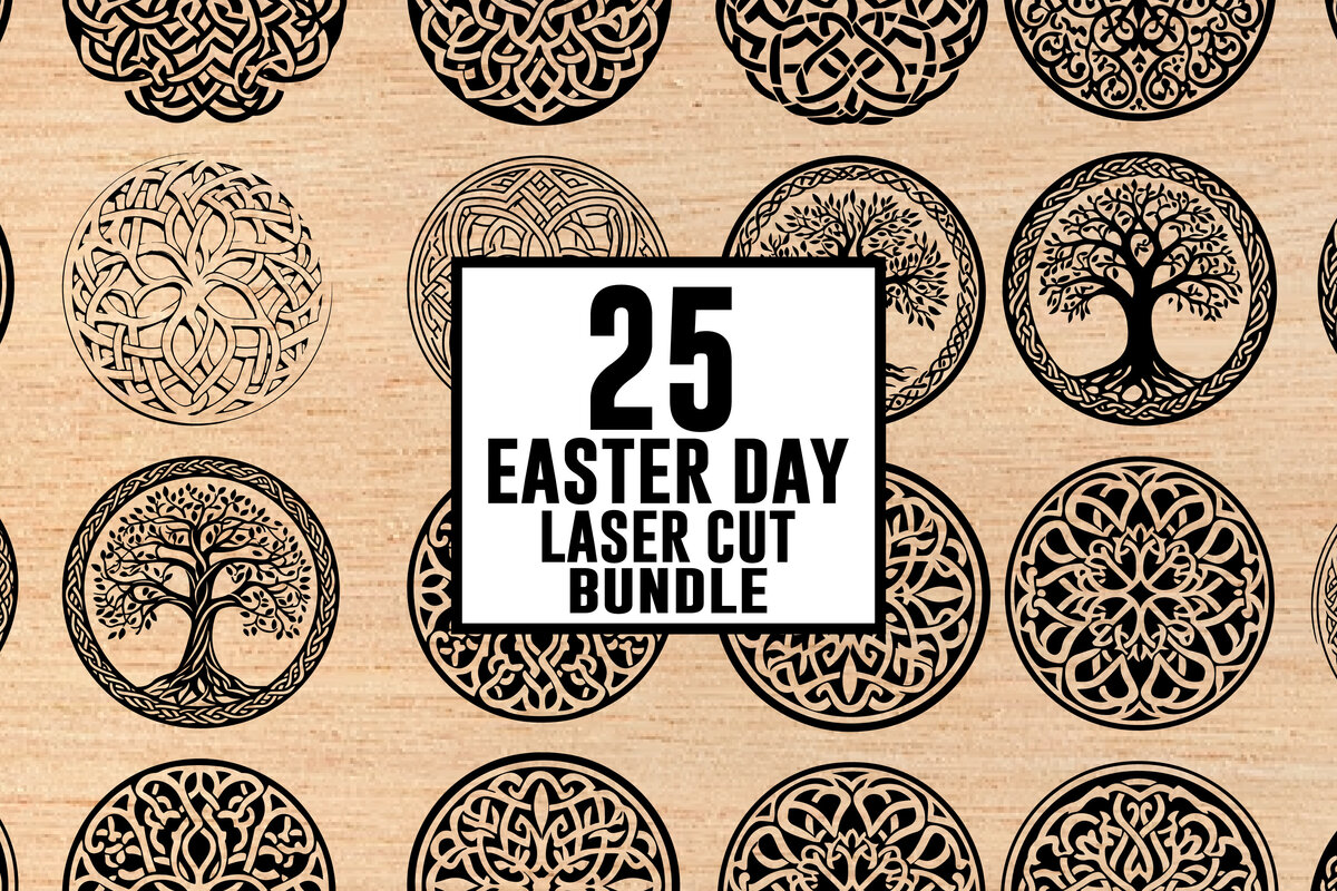 Intra απο ξύλο plywood 3mm-4mm πάχος - Πακέτο κοπής με λέιζερ για την ημέρα του Πάσχα - 25 σχέδια Δίασταση 30x30 cm INTRAFABR-117704624