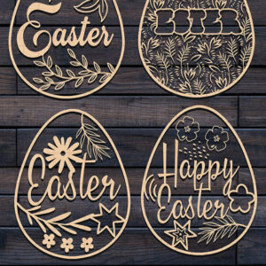 Intra απο ξύλο plywood 3mm-4mm πάχος - Σχέδιο δέσμης κοπής λέιζερ ημέρας του Πάσχα Δίασταση 4000x4000 cm INTRAFABR-63621348