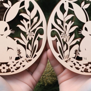 Intra απο ξύλο plywood 3mm-4mm πάχος - Πακέτο  Cut Laser Day Easter Day Δίασταση 4x4 cm INTRAFABR-90068093 - Image 1