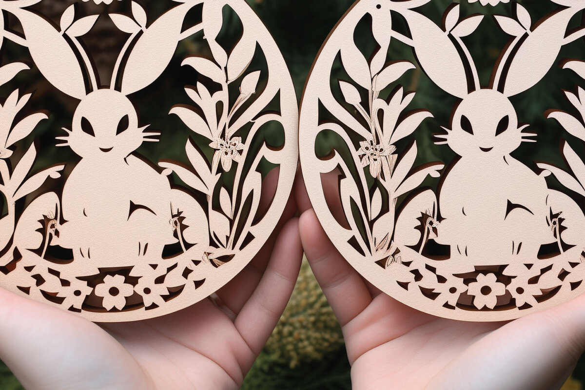 Intra απο ξύλο plywood 3mm-4mm πάχος - Πακέτο  Cut Laser Day Easter Day Δίασταση 4x4 cm INTRAFABR-90068093