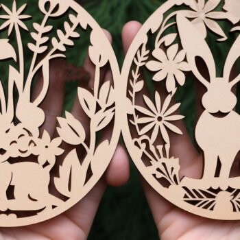 Intra απο ξύλο plywood 3mm-4mm πάχος - Πακέτο  Cut Laser Day Easter Day Δίασταση 4x4 cm INTRAFABR-90095326 - Image 1