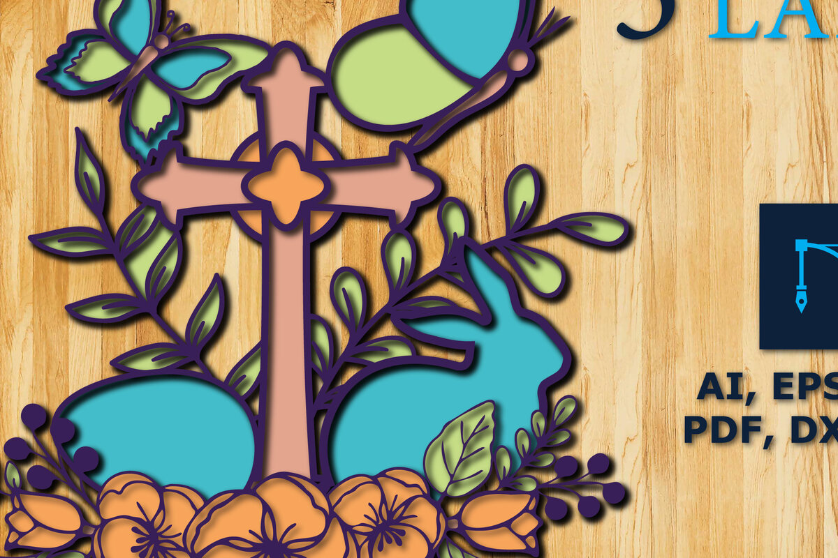 Intra απο ξύλο plywood 3mm-4mm πάχος - Εικονογράφηση στρώματος ημέρας του Πάσχα  Δίασταση 15x15 cm INTRAFABR-25064041