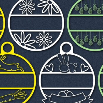 Intra απο ξύλο plywood 3mm-4mm πάχος - Πασχαλινό Ονομαστικό Στολίδι Πακέτο κοπής με λέιζερ Δίασταση 25x25 cm INTRAFABR-44190654 - Image 1