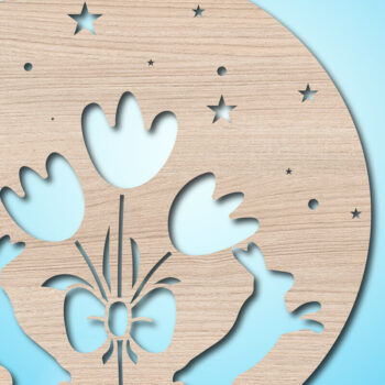 Intra απο ξύλο plywood 3mm-4mm πάχος - Διακόσμηση/ετικέτα κοπής με λέιζερ την ημέρα του Πάσχα Δίασταση 15x15 cm INTRAFABR-25538863 - Image 1