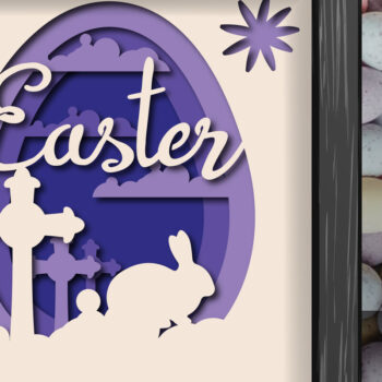 Intra απο ξύλο plywood 3mm-4mm πάχος - Easter Day Shadow/light Box 3d Δίασταση 15x15 cm INTRAFABR-25641400 - Image 1