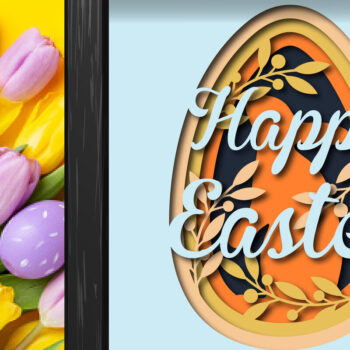 Intra απο ξύλο plywood 3mm-4mm πάχος - Easter Day Shadow/light Box Layer Δίασταση 15x15 cm INTRAFABR-26042017 - Image 1