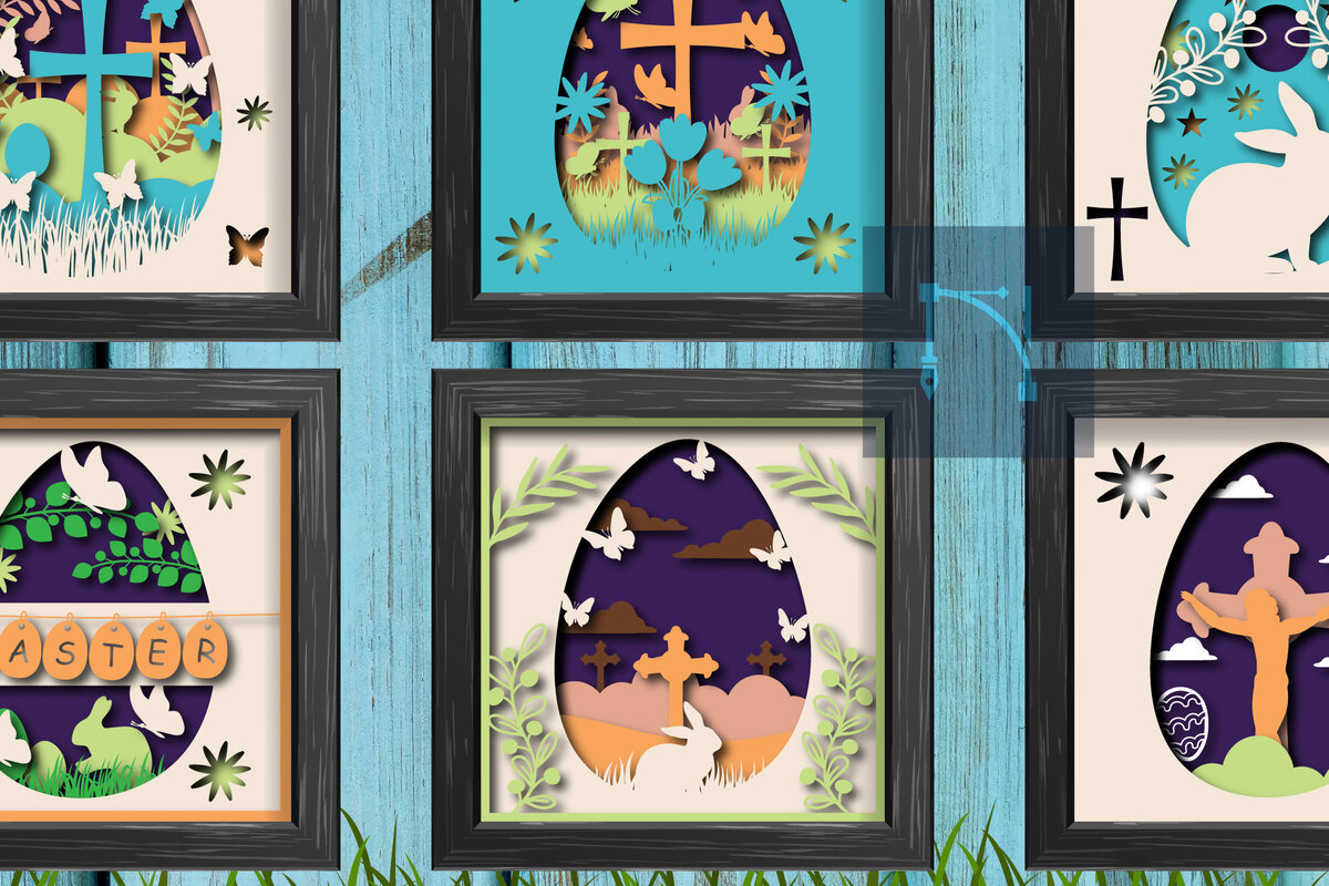 Intra απο ξύλο plywood 3mm-4mm πάχος - Πακέτο  Shadow/light Box Πάσχας Δίασταση 15x15 cm INTRAFABR-24984157