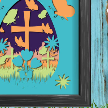 Intra απο ξύλο plywood 3mm-4mm πάχος - Πακέτο  Shadow/light Box Πάσχας Δίασταση 15x15 cm INTRAFABR-24984157 - Image 6