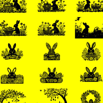 Intra απο ξύλο plywood 3mm-4mm πάχος - Πακέτο σιλουέτας για την ημέρα του Πάσχα Δίασταση 4x4 cm INTRAFABR-118134433 - Image 2