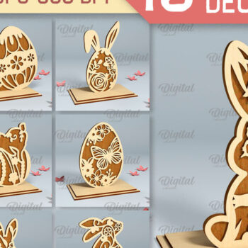 Intra απο ξύλο plywood 3mm-4mm πάχος - Πασχαλινή Διακόσμηση Σταντ Πακέτο κοπής με λέιζερ Δίασταση 15x15 cm INTRAFABR-90889737 - Image 1