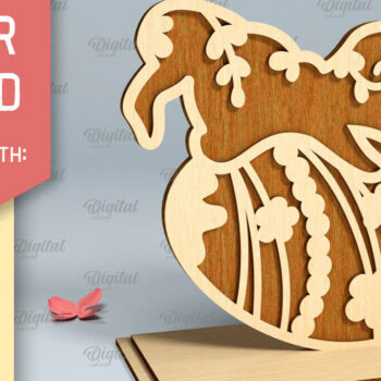 Intra απο ξύλο plywood 3mm-4mm πάχος - Πασχαλινή Διακόσμηση Σταντ Πακέτο κοπής με λέιζερ Δίασταση 15x15 cm INTRAFABR-90889737 - Image 6