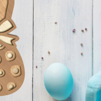 Intra απο ξύλο plywood 3mm-4mm πάχος - Πασχαλινό διακοσμητικό πρότυπο αυγών λαγουδάκι Δίασταση 5x4 cm INTRAFABR-90359217 - Image 2