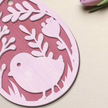 Intra απο ξύλο plywood 3mm-4mm πάχος - Πασχαλινό διακοσμητικό αυγό με λίμα νεοσσών Δίασταση 3x4 cm INTRAFABR-89212135 - Image 1