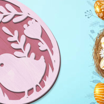 Intra απο ξύλο plywood 3mm-4mm πάχος - Πασχαλινό διακοσμητικό αυγό με λίμα νεοσσών Δίασταση 3x4 cm INTRAFABR-89212135 - Image 3