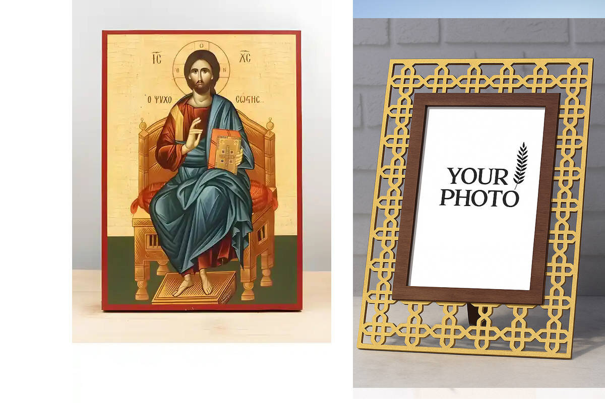 Εικόνα Ορθοδοξίας Πολυτελείας  με  σχεδιο Σταυρούς μαζι με  Βάση σε  8 χρώματα με περίγραμμα χρυσό σε ξύλο Plywood (Πλακάζ)   με  βάση Jesus Christ the Soul Saver “Ψυχοσώστης”, Ξύλινη Χειροποίητη Εικόνα Ελληνικού Premium Βυζαντινού Στυλ Κρεμαστή σε ξύλινη πλάκα Θρησκευτικό θέμα Χειροποίητη Ελληνορθόδοξη εικόνα του Ιησού Χριστού, Κρεμαστή πλάκα βυζαντινής τέχνης, χριστιανική τέχνη Διάσταση 10x7 cm (3,9 x 2,8 ίντσες)  INTRAEK3kadro3211-11201